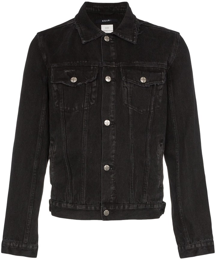 black jean jacket mens distressed