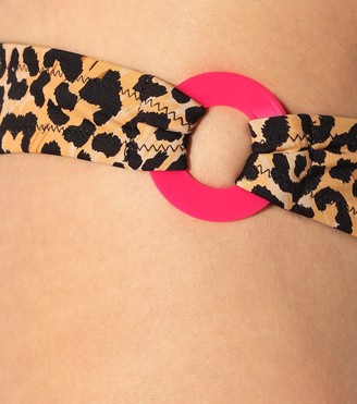 Reina Olga Rings leopard-print bikini bottoms
