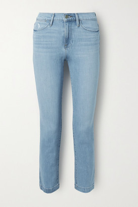 Frame Le High Distressed Straight-leg Jeans - Light denim