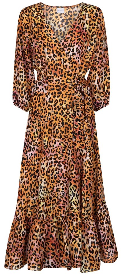 orange and black animal print dress