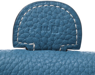 Hermes Blue Leather Evelyne III GM Shoulder Bag