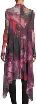 Thumbnail for your product : Fuzzi Floral-Print Draped Tulle Cardigan
