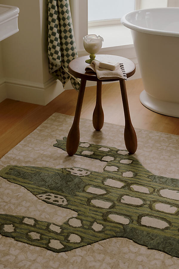 Anthropologie Wool Tufted Alligator Rug