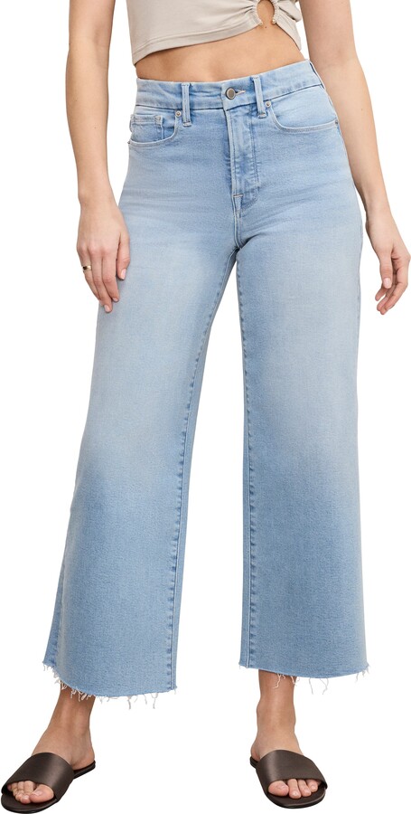 Good Waist Light Compression Crop Palazzo Jeans