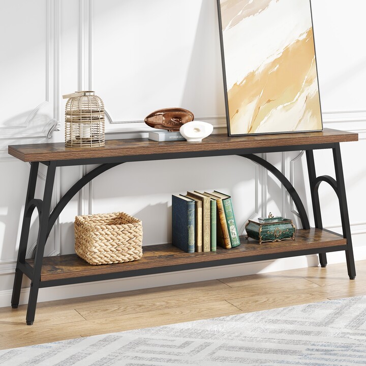 Farfarview Extra Long Console Table, 70.8” Narrow Sofa Tables Entryway ...