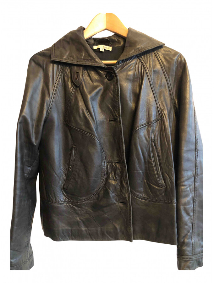 BA&SH black Leather Jackets - ShopStyle