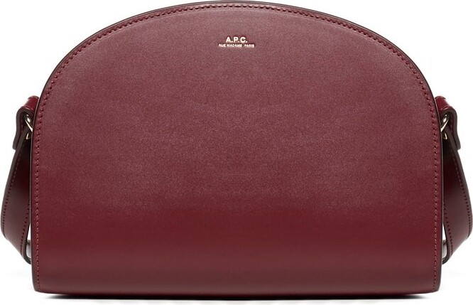 A.P.C Demi-Lune Leather Crossbody Bag - Red