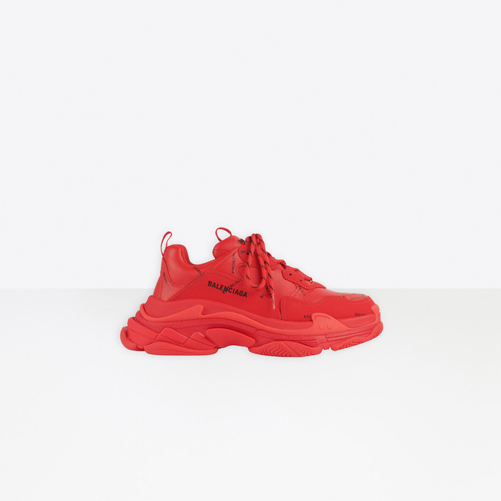 red low top balenciaga sneakers