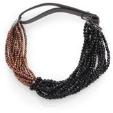 Thumbnail for your product : Brunello Cucinelli Hematite, Agate & Leather Necklace