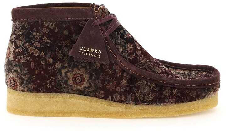 Clarks wallabee velvet lace-up boots - ShopStyle