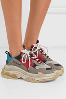 Thumbnail for your product : Balenciaga Triple S Logo-embroidered Leather, Nubuck And Mesh Sneakers