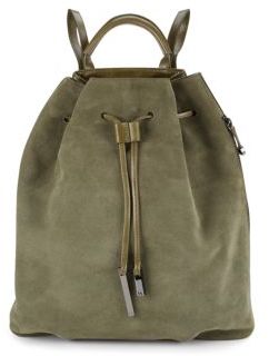Halston Leather & Suede Drawstring Backpack