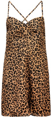michelle mason leopard dress