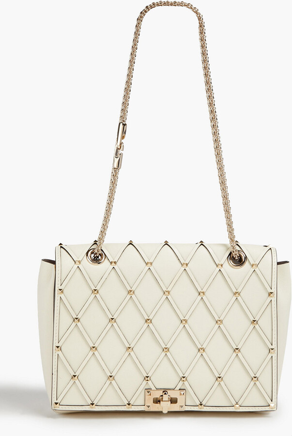 Valentino Garavani Candystud laser-cut leather shoulder bag