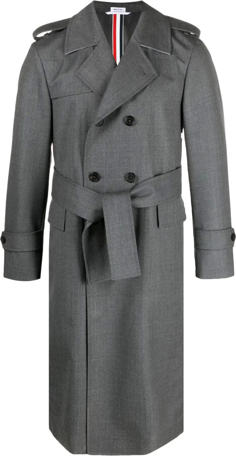 Thom Browne Wool Double-Breasted Trench Coat