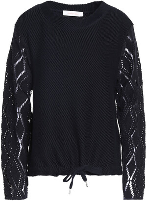 See by Chloe Pointelle-paneled Ribbed Cotton-blend Sweater