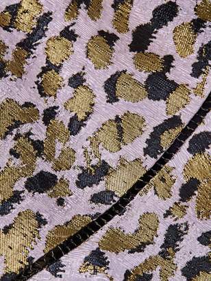 Jonathan Simkhai Lame Leopard Jacquard Bustier Ruffle Dress