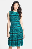 Thumbnail for your product : Tadashi Shoji Lace Panel Fit & Flare Dress