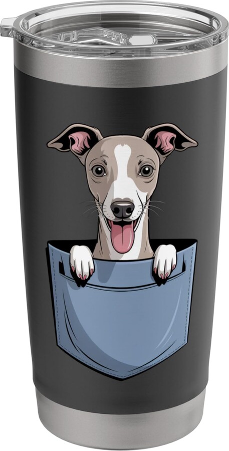 Funny Italian Greyhound in Pocket Dog Mom Dog Dad Cute Pocket Italian Greyhound Lover Iggy Dog Mom Stainless Steel Insulated Tumbler