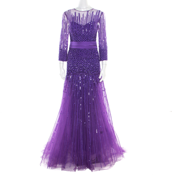 purple sequin outfit