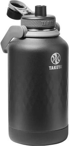 Takeya USA Inc. Takeya - Sport 64-oz. Wide Handle Leakproof Water Bottle with Spout Lid - Obsidian