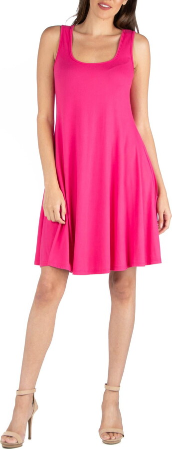 24/7 Comfort Apparel Women’s Sleeveless A Line Fit and Flare Skater Dress