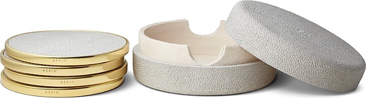 AERIN Faux Shagreen Coasters with Box, Set of 4