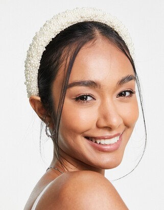 ASOS DESIGN padded headband in all over pearl design - ShopStyle Hair  Accessories