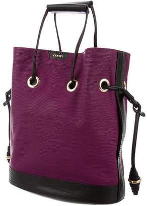 Lancel Embossed Leather Bucket Bag