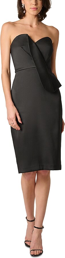 Aidan Mattox Stretch Mikado Midi Dress
