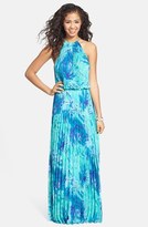 Thumbnail for your product : Xscape Evenings Print Pleated Blouson Gown