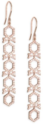Astley Clarke 14K Rose Gold & Diamond Honeycomb Drop Earrings