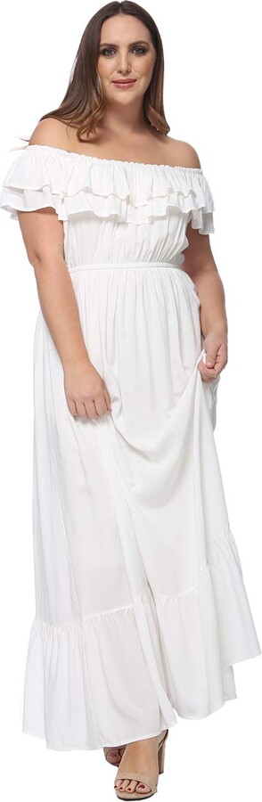 amazon plus size white maxi dresses
