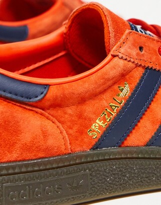 adidas Handball Spezial gum sole trainers in orange and blue - ORANGE -  ShopStyle