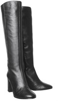 Thumbnail for your product : Office Kingdom Block Heel Knee Boots Black Leather