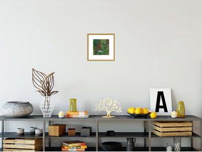 1000Museums Farm Garden with Flowers (Brewery Garden at Litzlberg on the Attersee) by Gustav Klimt -Framed Giclee Print