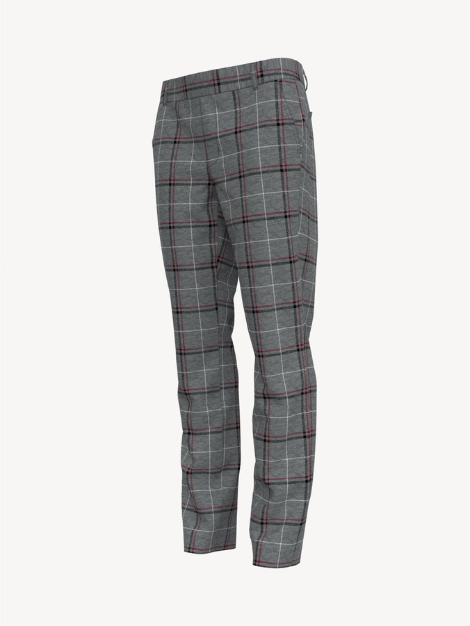 plaid skinny fit pants women's