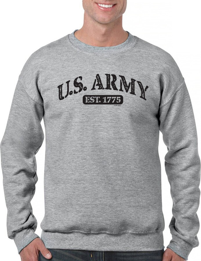 Tee Hunt US Army Strong Sweatshirt United States Military Pride Veteran DD 214 Patriotic Armed Forces Gear Licensed Crewneck Red Medium