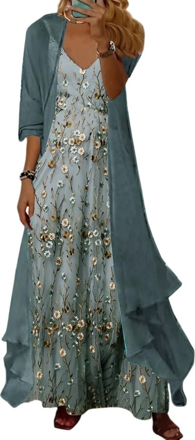 Wedding Guest Dress With Cardigan Women's Two Piece Outfits