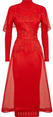 Fendi Openwork Embroidered Mid-Length Gown