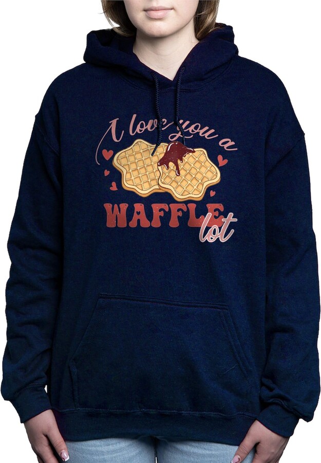 CafePress I Love You A Waffle Lot Sweatshirt Women's Dark Pullover Hoodie Sweatshirt Black