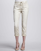Thumbnail for your product : Current/Elliott Buddy Cropped Trousers, Beach Dune