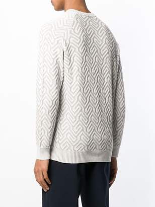 Giorgio Armani geometric patterned jumper