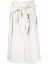Thumbnail for your product : MM6 MAISON MARGIELA Striped Sleeve-Tie Flared Skirt
