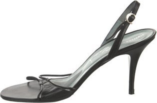 Sigerson Morrison Leather Slingback Sandals Black Includes Dust Bag Designer