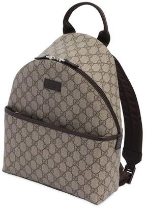 Gucci Gg Supreme Logo Faux Leather Backpack