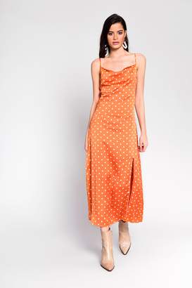 Glamorous Womens **Polka Dot Sateen Maxi Dress By Orange