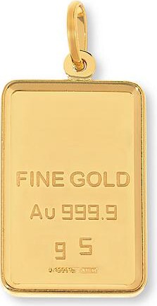 Bellezza Jewelry Collection Bellezza 5 Gram 24K Gold Ingot with 14K Gold Frame Pendant