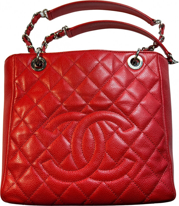Chanel Red Quilted Caviar Leather XL Grand Shopping Tote Bag - Yoogi's  Closet