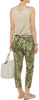 Thumbnail for your product : Suno Printed textured-silk tapered pants